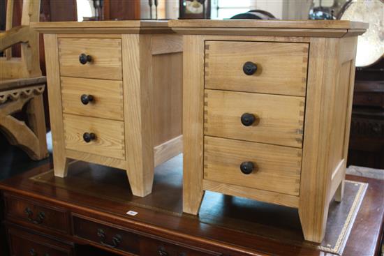 Pair elm bedside cupboards